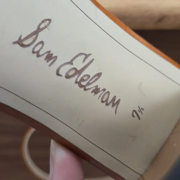 🔥 Sam Edelman Orange Block Heels – Size 7.5 – Chic, Classic & Comfortable! - Picture 9 of 9